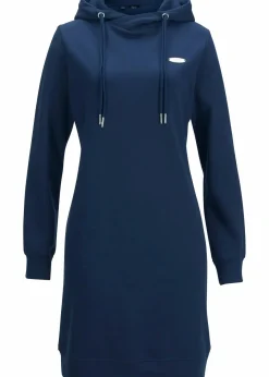 bonprix Kleider|Sweat|Sweatkleid mit Kapuze dunkelblau