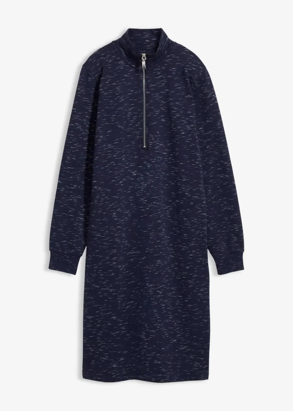 bonprix Kleider|Sweat|Sweatkleid mit Troyer dunkelblau
