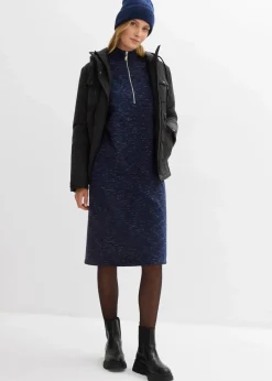 bonprix Kleider|Sweat|Sweatkleid mit Troyer dunkelblau