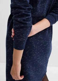 bonprix Kleider|Sweat|Sweatkleid mit Troyer dunkelblau