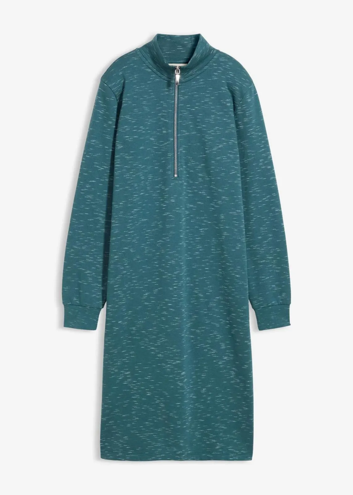 bonprix Bekleidung·Blusen & Tuniken|Bekleidung·Pullover & Strickjacken|Sweatkleid mit Troyer pfeffergrün