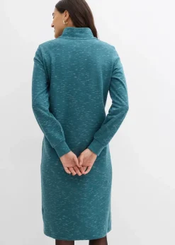 bonprix Bekleidung·Blusen & Tuniken|Bekleidung·Pullover & Strickjacken|Sweatkleid mit Troyer pfeffergrün