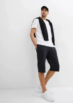 bonprix Sweat|Hosen|Sweat-Longbermuda anthrazit meliert