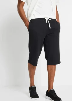bonprix Große Größen|Shorts|Sweat-Longbermuda schwarz