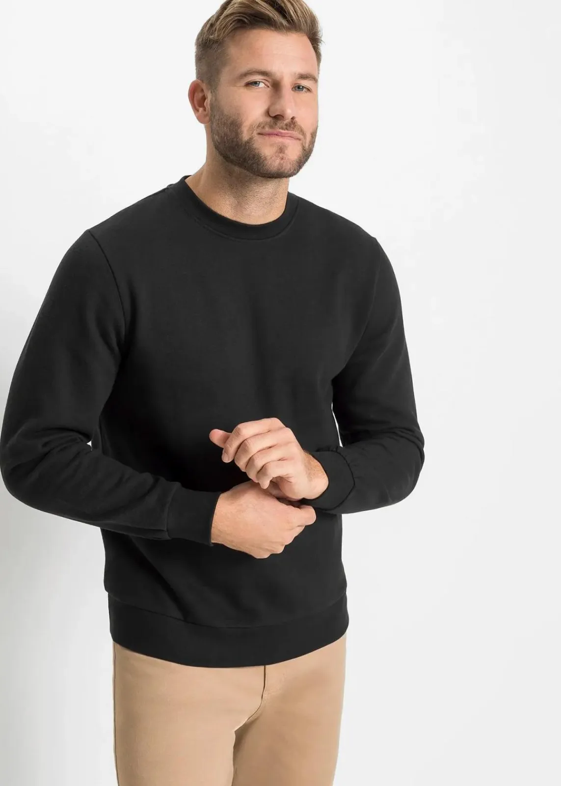 bonprix Große Größen|Basics|Sweatshirt schwarz