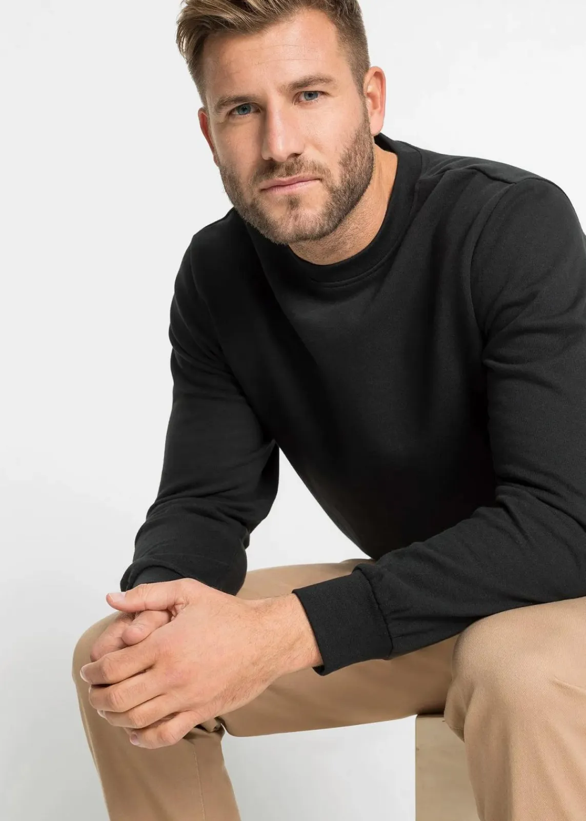 bonprix Große Größen|Basics|Sweatshirt schwarz