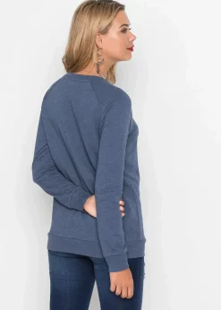 bonprix Bekleidung·Blusen & Tuniken|Sweat|Sweatshirt indigo meliert bedruckt