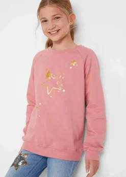 bonprix Mädchen 9-16 Jahre·Sweat & Strick|Mädchen 2-8 Jahre·Nachhaltigere Materialien|Sweatshirt aus reiner Baumwolle rauchrose