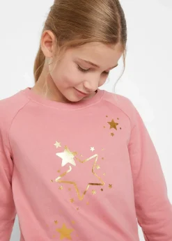 bonprix Mädchen 9-16 Jahre·Sweat & Strick|Mädchen 2-8 Jahre·Nachhaltigere Materialien|Sweatshirt aus reiner Baumwolle rauchrose