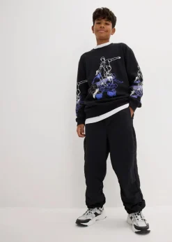 bonprix Jungen 9-16 Jahre·Bademode|Jungen 9-16 Jahre·Sweat & Strick|Sweatshirt aus reiner Bio-Baumwolle schwarz bedruckt