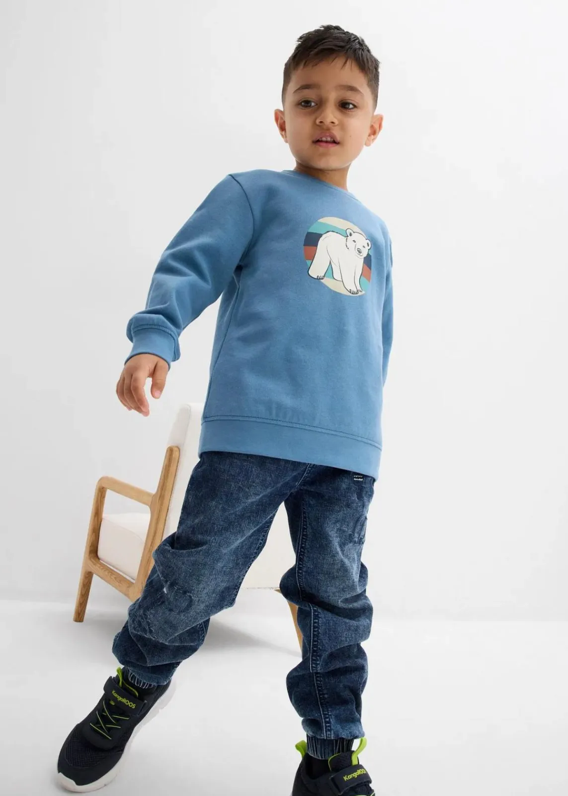 bonprix Jungen 2-8 Jahre·Nachhaltigere Materialien|Jungen 2-8 Jahre·Sweat & Strick|Sweatshirt aus reiner Bio-Baumwolle wellenblau