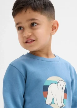 bonprix Jungen 2-8 Jahre·Nachhaltigere Materialien|Jungen 2-8 Jahre·Sweat & Strick|Sweatshirt aus reiner Bio-Baumwolle wellenblau