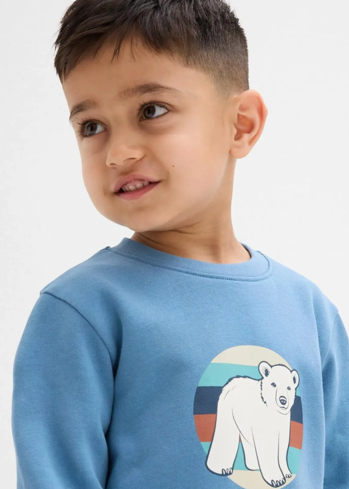 bonprix Jungen 2-8 Jahre·Nachhaltigere Materialien|Jungen 2-8 Jahre·Sweat & Strick|Sweatshirt aus reiner Bio-Baumwolle wellenblau