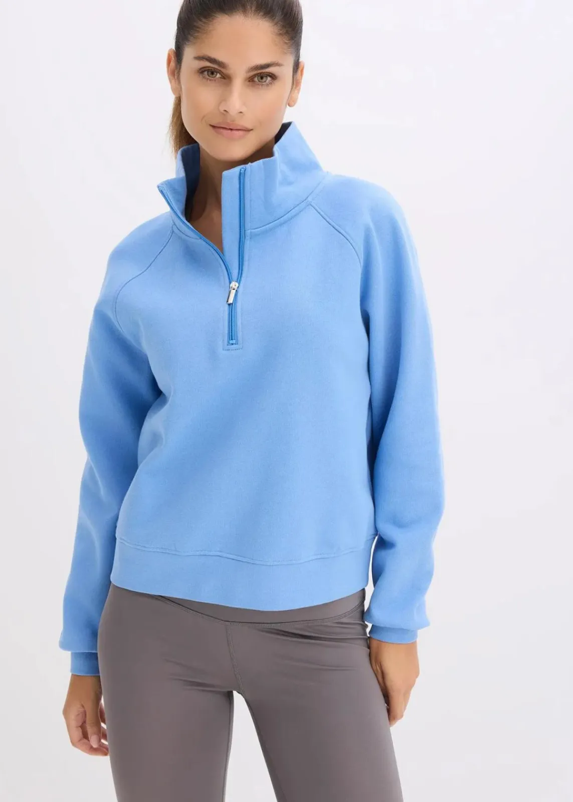 bonprix Bekleidung·Röcke|Bekleidung·Blusen & Tuniken|Sweatshirt aus reiner Bio-Baumwolle mittelblau