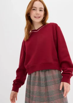 bonprix Mädchen 9-16 Jahre·Sweat & Strick|Mädchen 2-8 Jahre·Nachhaltigere Materialien|Sweatshirt aus reiner Bio-Baumwolle pflaumenrot