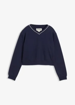 bonprix Mädchen 2-8 Jahre·Nachhaltigere Materialien|Mädchen 9-16 Jahre·Nachhaltigere Materialien|Sweatshirt aus reiner Bio-Baumwolle dunkelblau