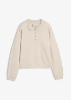 bonprix Sweat|Basics|Sweatshirt aus reiner Bio-Baumwolle beige