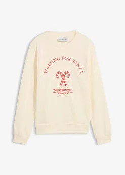 bonprix Mädchen 9-16 Jahre·Sweat & Strick|Mädchen 2-8 Jahre·Nachhaltigere Materialien|Sweatshirt aus reiner Bio-Baumwolle naturbeige/lavarot