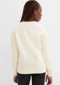 bonprix Mädchen 9-16 Jahre·Sweat & Strick|Mädchen 2-8 Jahre·Nachhaltigere Materialien|Sweatshirt aus reiner Bio-Baumwolle naturbeige/lavarot