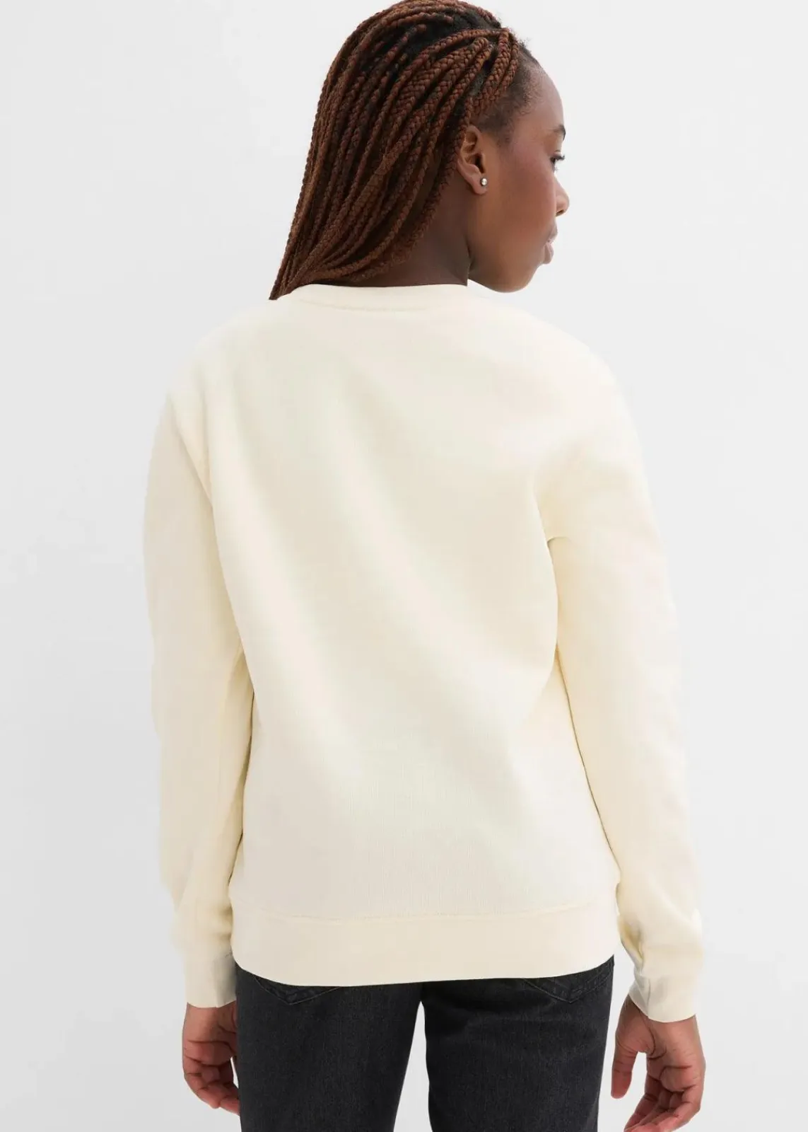 bonprix Mädchen 9-16 Jahre·Sweat & Strick|Mädchen 2-8 Jahre·Nachhaltigere Materialien|Sweatshirt aus reiner Bio-Baumwolle naturbeige/lavarot