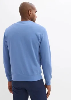 bonprix Große Größen|Sweat|Sweatshirt aus reiner Bio-Baumwolle (2er Pack) jeansblau+dunkelblau bedruckt