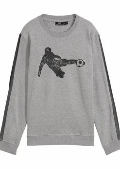 bonprix Jungen 9-16 Jahre·Sweat & Strick|Jungen 2-8 Jahre·Nachhaltigere Materialien|Sweatshirt aus weichem Baumwoll-Mix grau meliert bedruckt