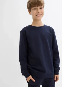 bonprix Jungen 9-16 Jahre·Mehrfachpacks|Jungen 9-16 Jahre·Bademode|Sweatshirt aus weichem Baumwoll-Mix (2er Pack) hellgrau meliert+dunkelblau