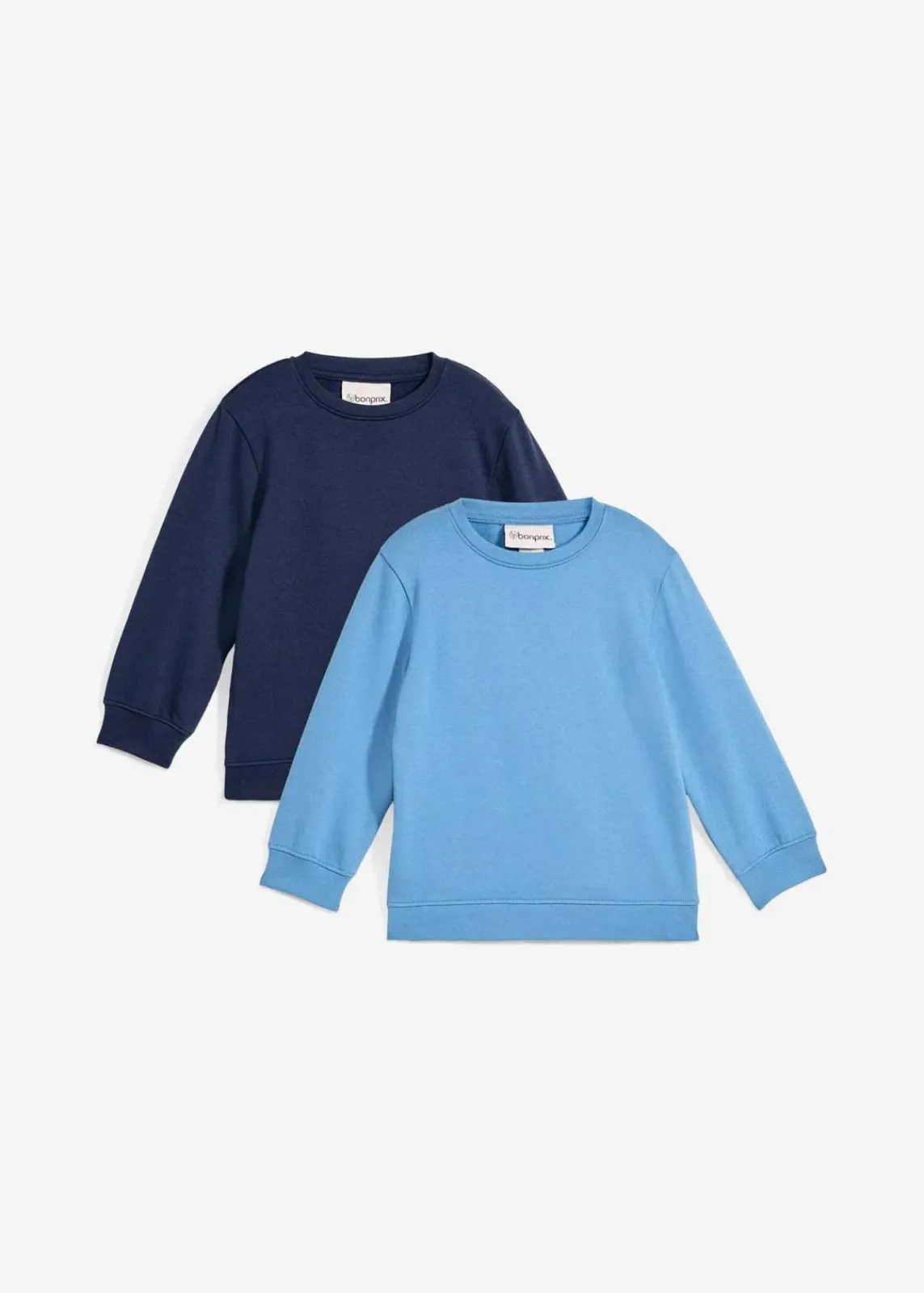 bonprix Jungen 2-8 Jahre·Sweat & Strick|Jungen 2-8 Jahre·Mehrfachpacks|Sweatshirt aus weichem Baumwoll-Mix (2er Pack) dunkelblau+kristallblau