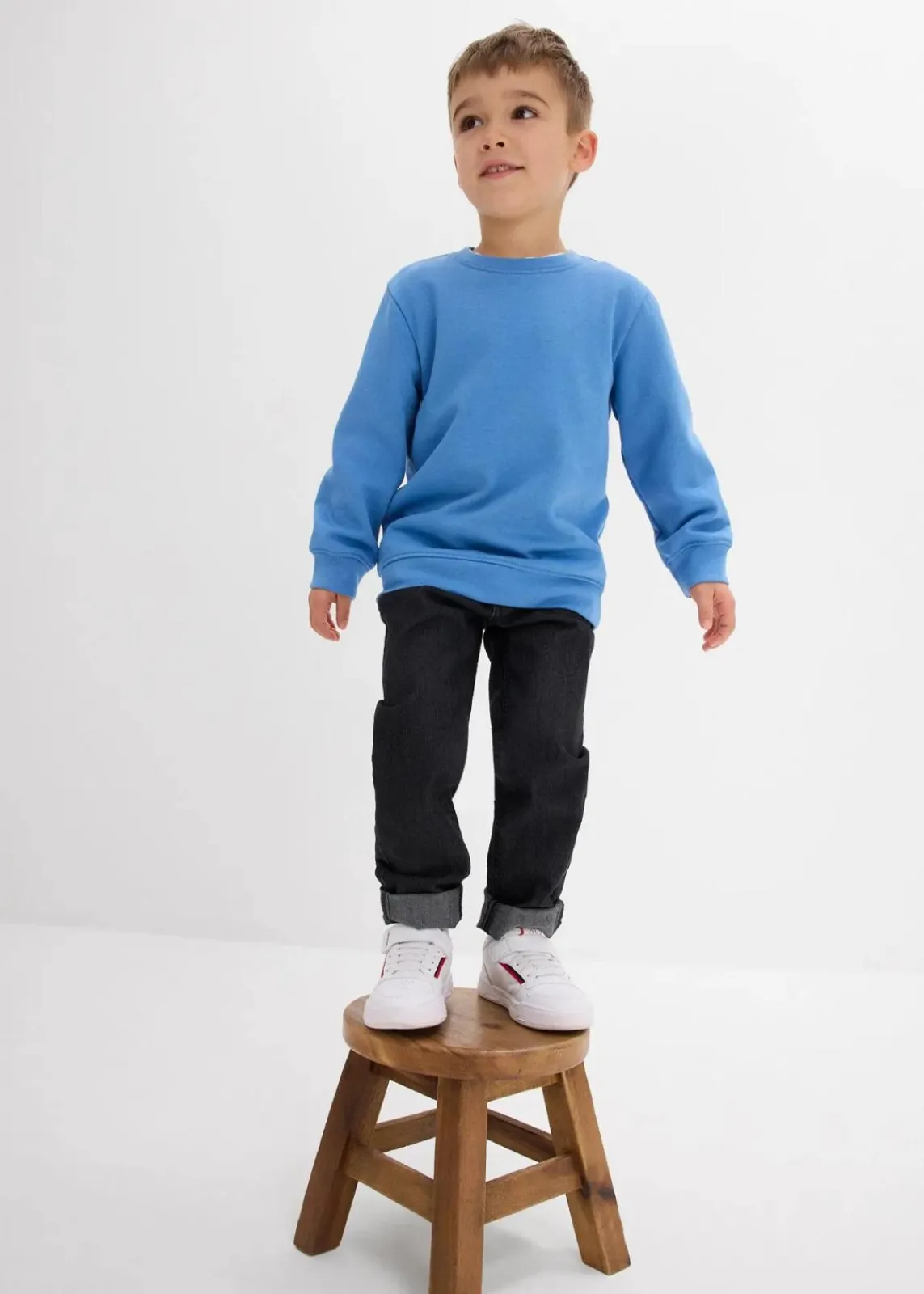 bonprix Jungen 2-8 Jahre·Sweat & Strick|Jungen 2-8 Jahre·Mehrfachpacks|Sweatshirt aus weichem Baumwoll-Mix (2er Pack) dunkelblau+kristallblau