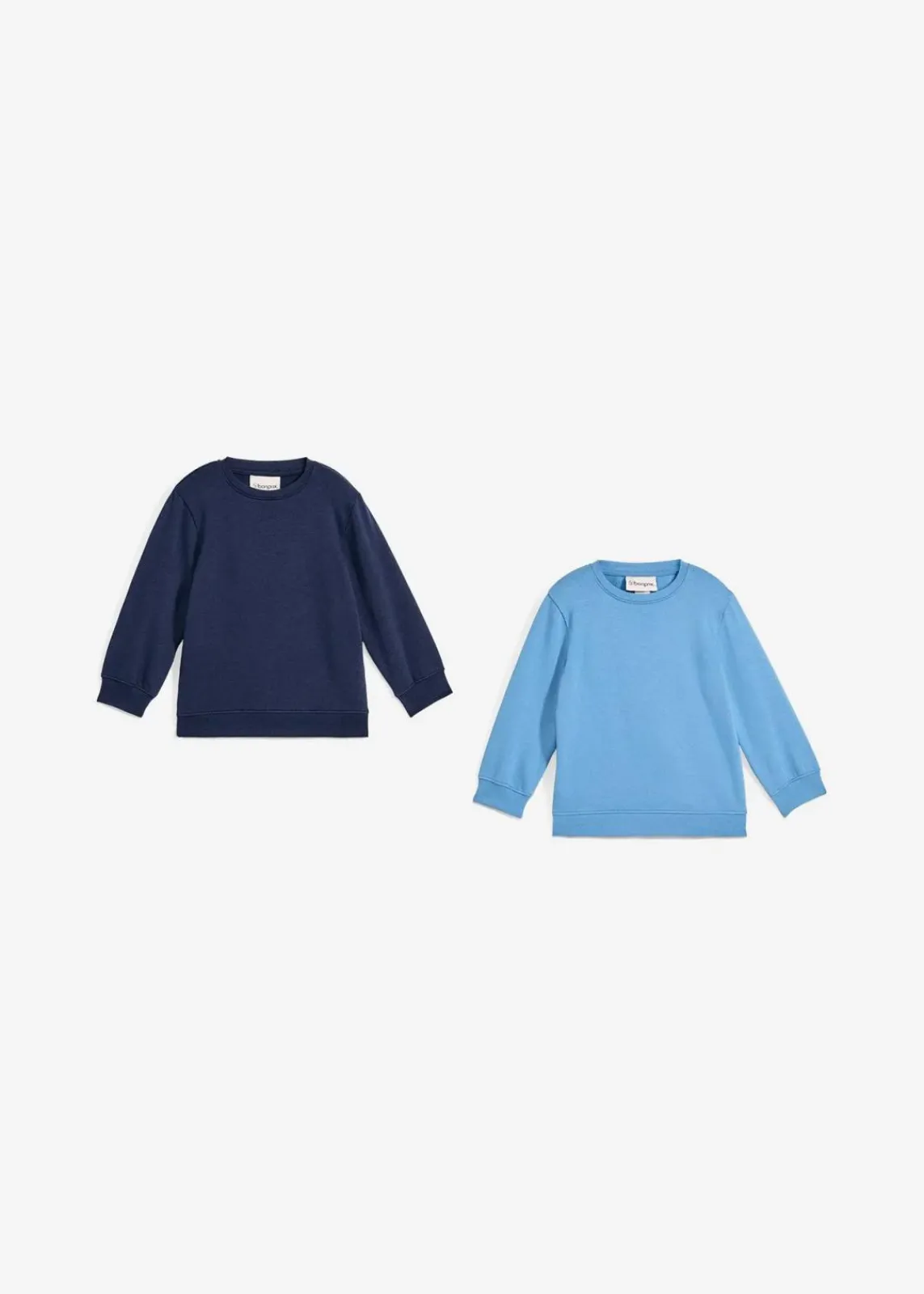 bonprix Jungen 2-8 Jahre·Sweat & Strick|Jungen 2-8 Jahre·Mehrfachpacks|Sweatshirt aus weichem Baumwoll-Mix (2er Pack) dunkelblau+kristallblau