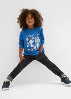 bonprix Jungen 2-8 Jahre·Sweat & Strick|Sweatshirt in weichem Baumwoll-Mix blau bedruckt