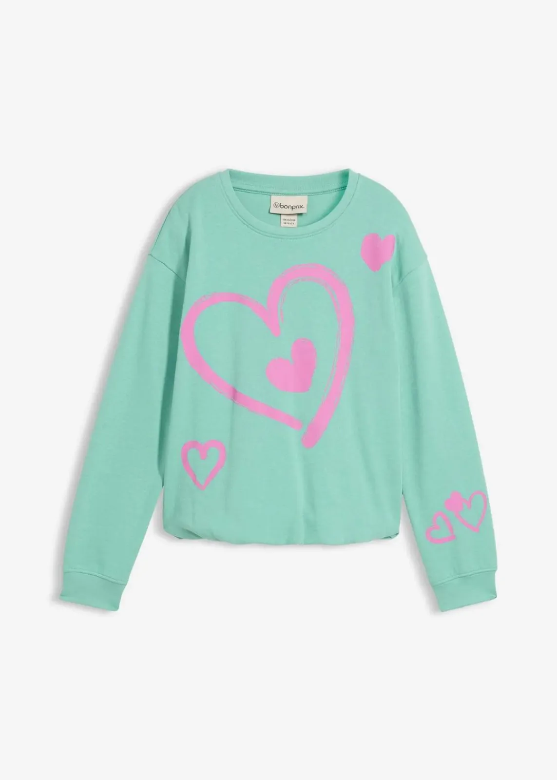 Sweatshirt mit Ballon-Saum aus reiner Bio-Baumwolle|bonprix Hot