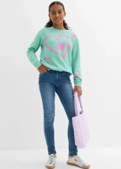 Sweatshirt mit Ballon-Saum aus reiner Bio-Baumwolle|bonprix Hot