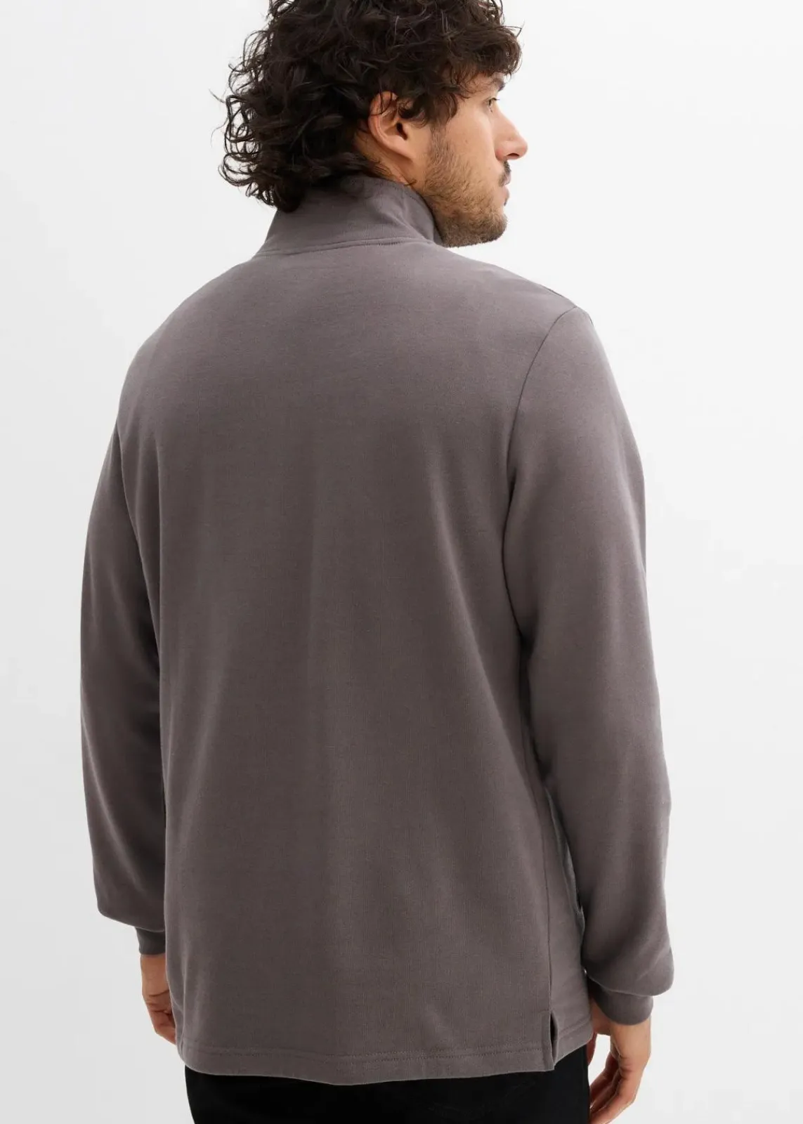 bonprix Sweat|Sportbekleidung|Sweatshirt mit praktischen Taschen und geradem Saum aus reiner Bio-Baumwolle grau