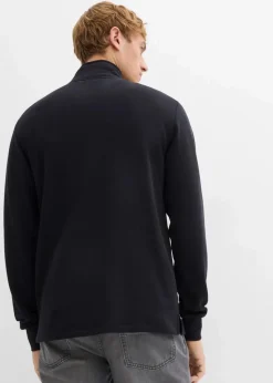 bonprix Große Größen|Basics|Sweatshirt mit praktischen Taschen und geradem Saum aus reiner Bio-Baumwolle schwarz