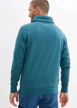 Sweatshirt mit Schalkragen aus reiner Bio-Baumwolle|bonprix Hot