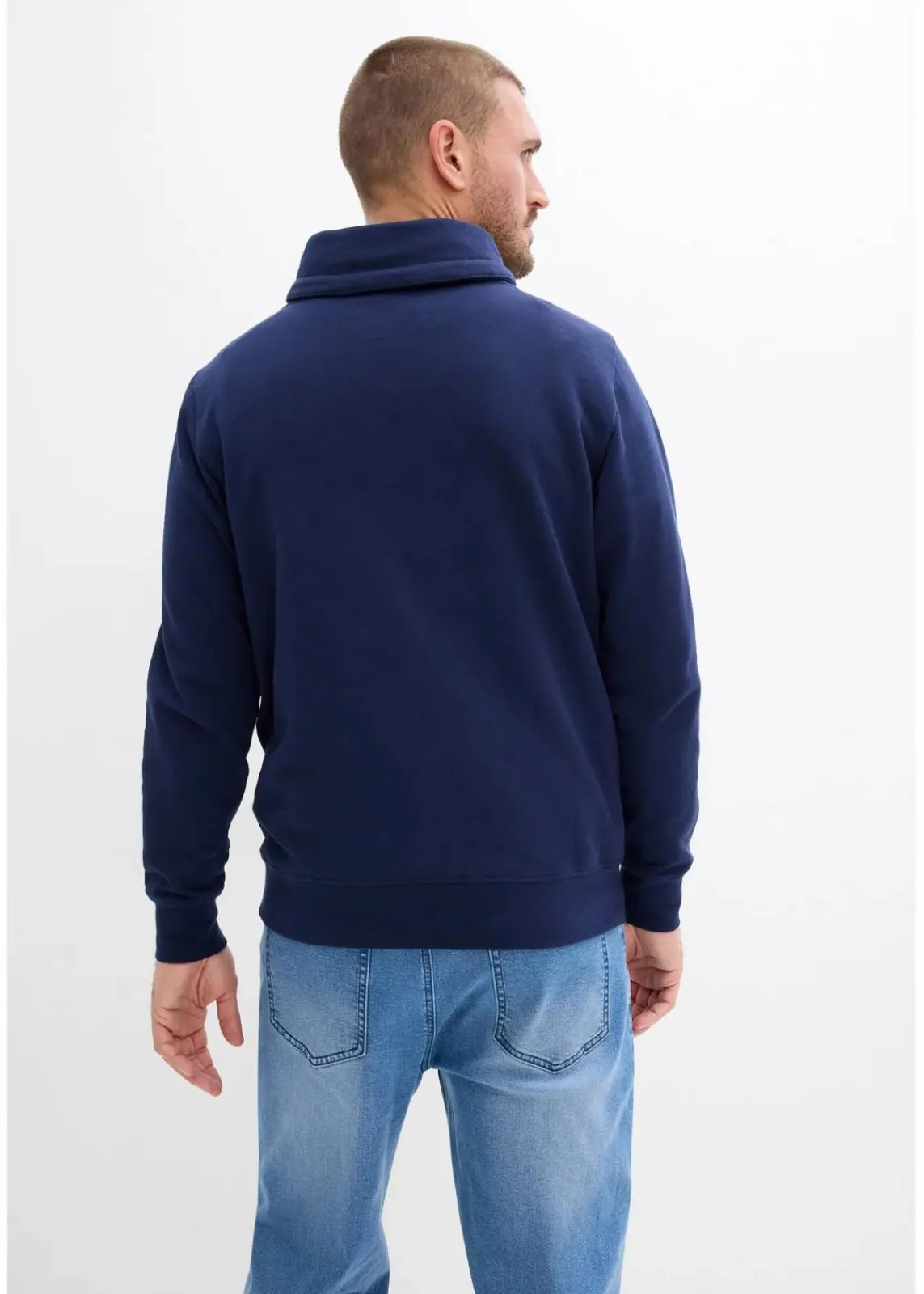 Sweatshirt mit Schalkragen aus reiner Bio-Baumwolle|bonprix Hot