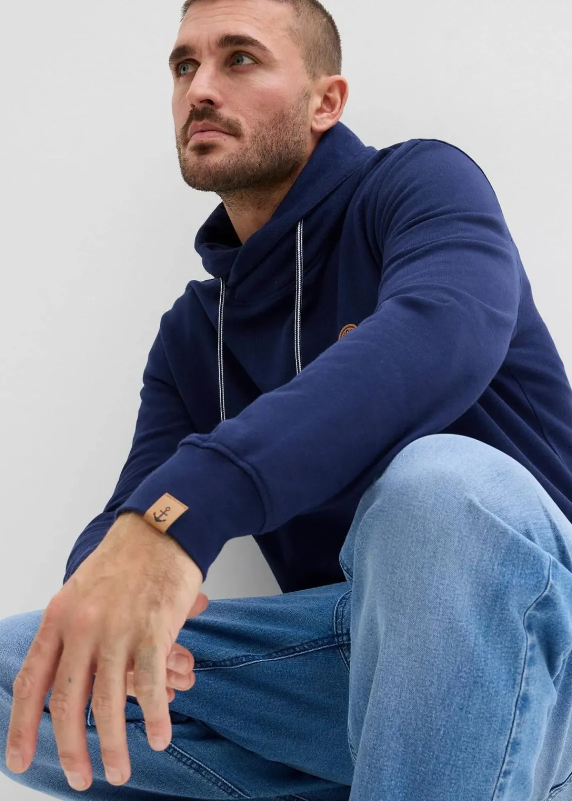 Sweatshirt mit Schalkragen aus reiner Bio-Baumwolle|bonprix Hot