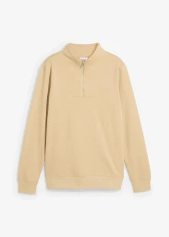 Sweatshirt mit Troyerkragen aus reiner Bio-Baumwolle|bonprix Discount