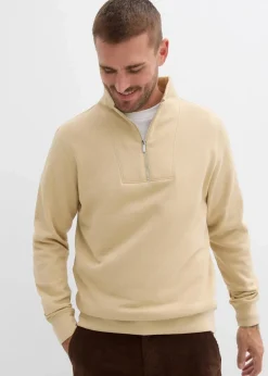 Sweatshirt mit Troyerkragen aus reiner Bio-Baumwolle|bonprix Discount