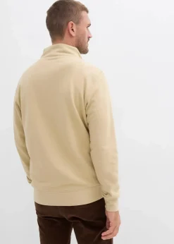 Sweatshirt mit Troyerkragen aus reiner Bio-Baumwolle|bonprix Discount