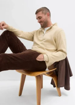 Sweatshirt mit Troyerkragen aus reiner Bio-Baumwolle|bonprix Discount