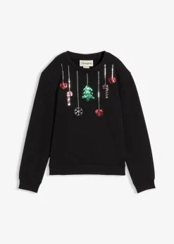 Sweatshirt mit Weihnachtsmotiv aus reiner Bio-Baumwolle|bonprix Clearance