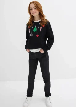 Sweatshirt mit Weihnachtsmotiv aus reiner Bio-Baumwolle|bonprix Clearance