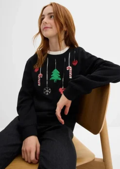 Sweatshirt mit Weihnachtsmotiv aus reiner Bio-Baumwolle|bonprix Clearance