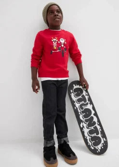 Sweatshirt mit Weihnachtsmotiv aus reiner Bio-Baumwolle|bonprix Outlet