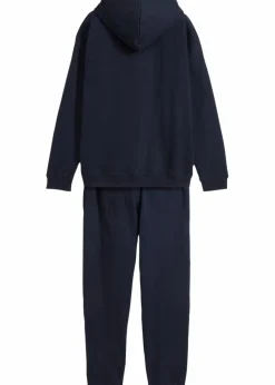 bonprix Jungen·Nachtwäsche|Mädchen·Nachtwäsche|Sweatshirt und Sweathose aus weicher Baumwolle (2-tlg.Set) dunkelblau bedruckt