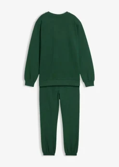 bonprix Jungen·Nachtwäsche|Sweatshirt und Sweathose aus reiner Baumwolle (2-tlg.Set) dunkelgrün