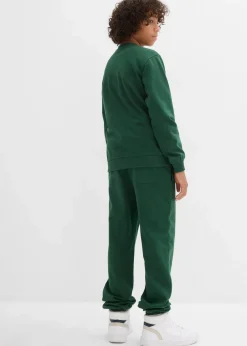 bonprix Jungen·Nachtwäsche|Sweatshirt und Sweathose aus reiner Baumwolle (2-tlg.Set) dunkelgrün