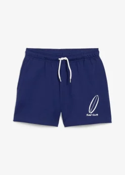 bonprix Jungen 9-16 Jahre·Shorts|Jungen 2-8 Jahre·Nachhaltigere Materialien|Sweat-Shorts aus Bio Baumwolle mitternachtsblau/weiß bedruckt